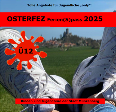 Titelbild Programmheft Osterfez 2025-Blick über Turnschuhe auf die Burg Münzenberg
